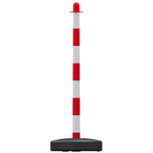 Plastic chain post |  40 mm, white / red | fillable base